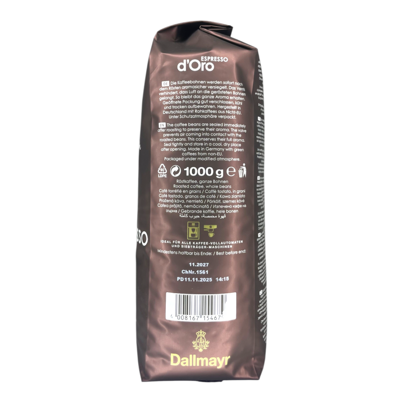Кава в зернах Dallmayr Espresso d'Oro 1000 г