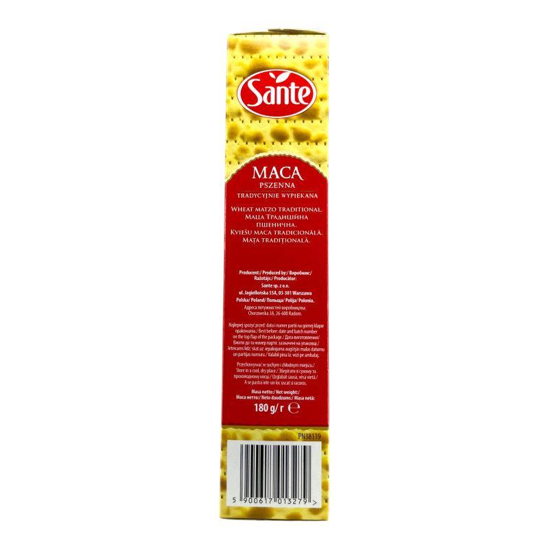 Маца Sante традиційна пшенична 180 г