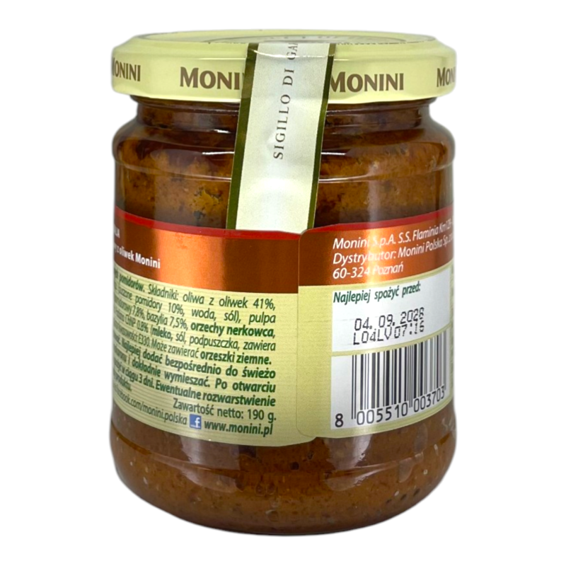 Соус песто Monini Rosso з томатами 190 г