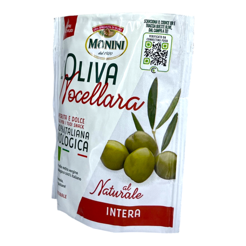 Оливки Monini BIO NOCELLARA зелені з кісточкою 150 г