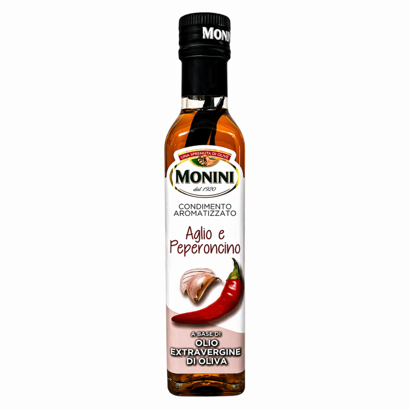 Олія оливкова Monini Extra Virgin з часником та перцем чилі 250 мл